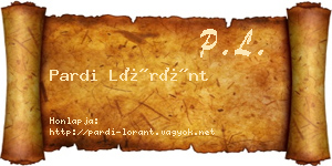 Pardi Lóránt névjegykártya