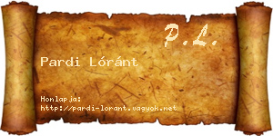 Pardi Lóránt névjegykártya
