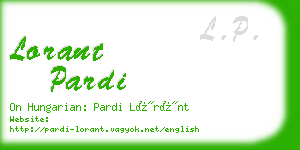 lorant pardi business card